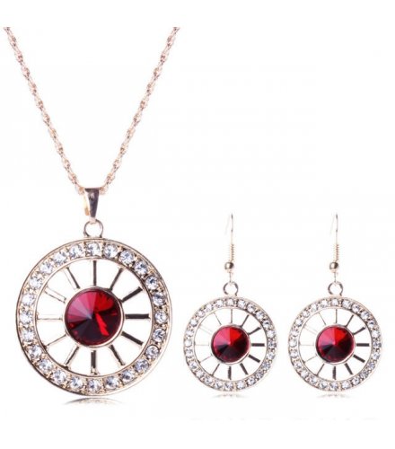 SET046 - Red Diamond  Necklace Set